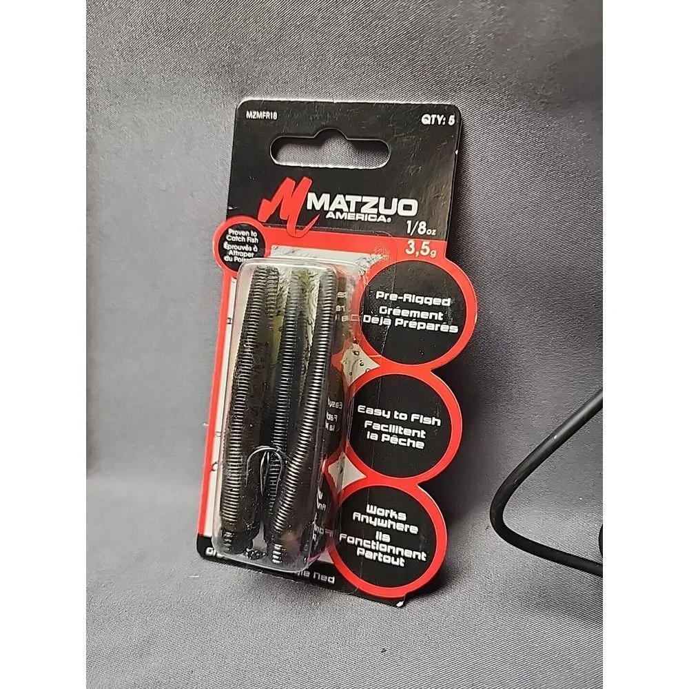 Ned Rig,‎ Green Pumpkin, 1/8 oz., Fishing Rigs-5Pk - Matzuo MZMFR18-GP